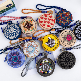 High-Appearance Value Mini Coin Purse Pendant Embroidered Coin Bag Portable Key Holder Waterproof