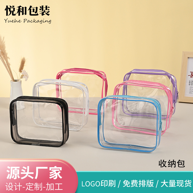Transparent Cosmetic Bag, Multi-Color Bottle Organizer, Portable Travel Toiletry Bag, Pvc Large-Capacity Storage Bag, Manufacturer Wholesale