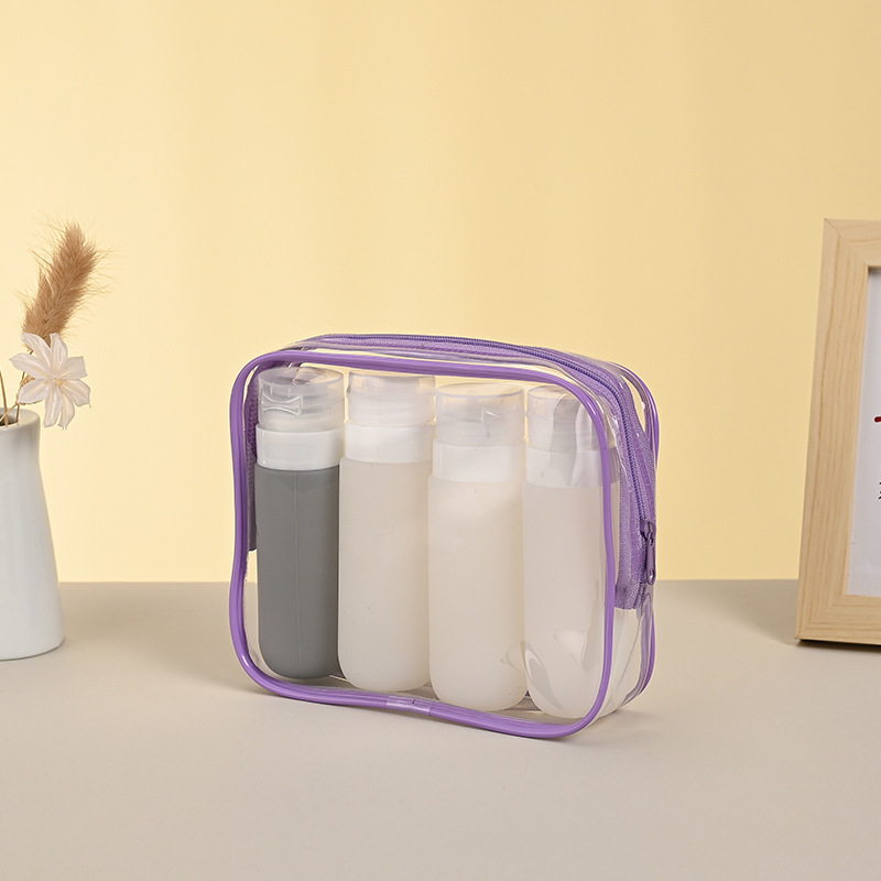 Transparent Cosmetic Bag, Multi-Color Bottle Organizer, Portable Travel Toiletry Bag, Pvc Large-Capacity Storage Bag, Manufacturer Wholesale