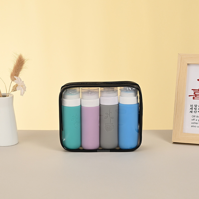 Transparent Cosmetic Bag, Multi-Color Bottle Organizer, Portable Travel Toiletry Bag, Pvc Large-Capacity Storage Bag, Manufacturer Wholesale
