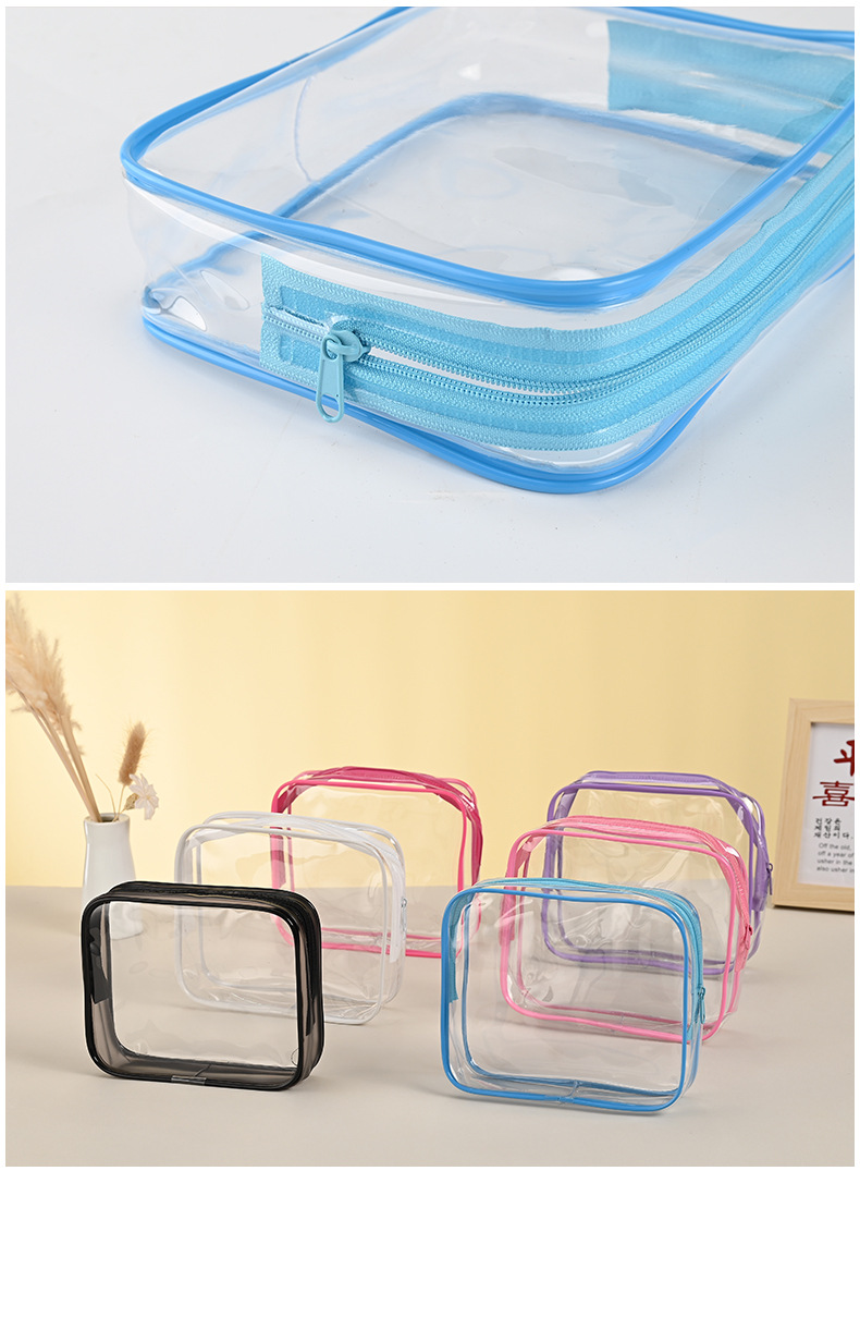 Transparent Cosmetic Bag, Multi-Color Bottle Organizer, Portable Travel Toiletry Bag, Pvc Large-Capacity Storage Bag, Manufacturer Wholesale