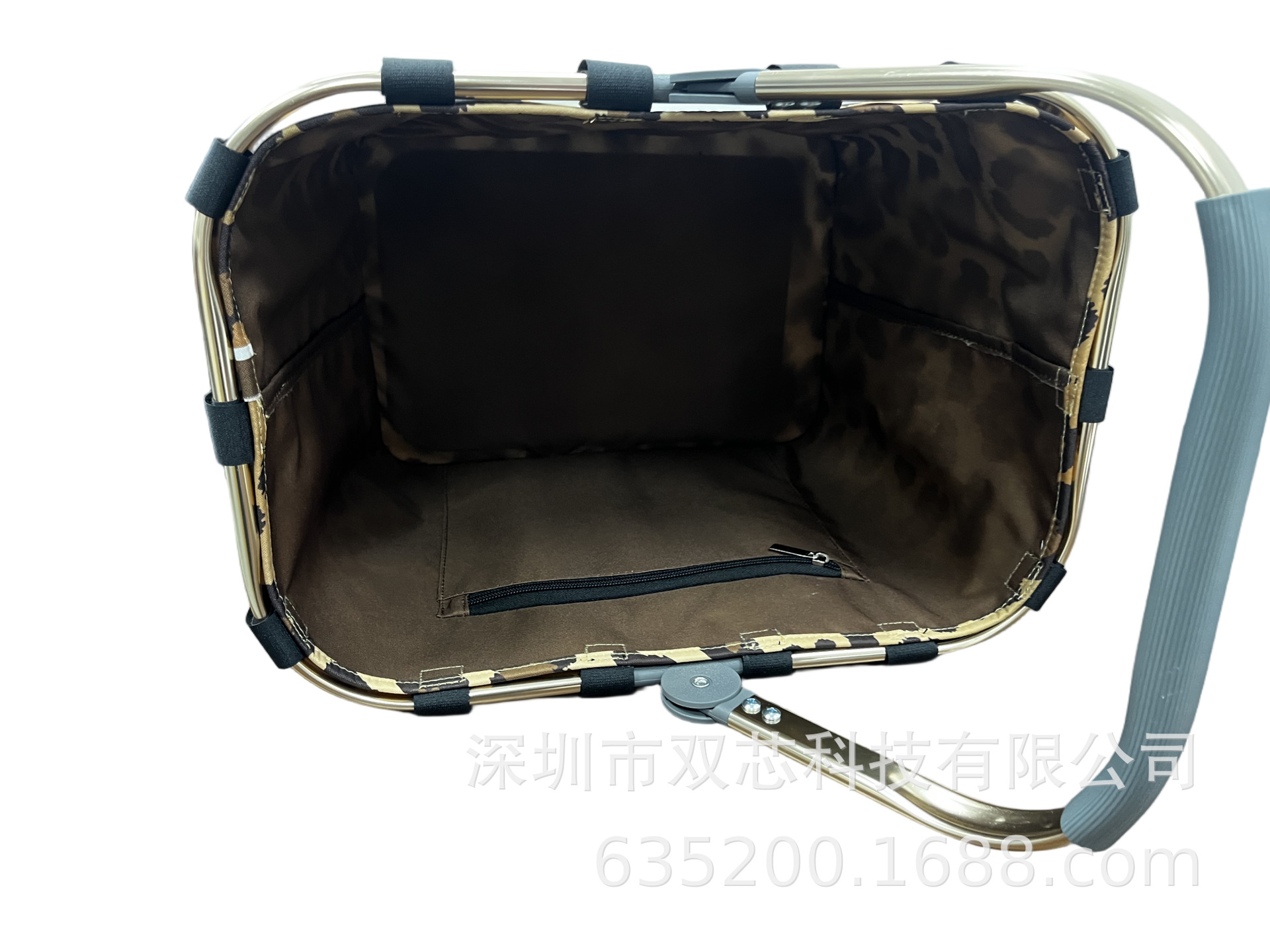 Large-Capacity Leopard-Print Shopping Basket, Portable Picnic Bag for Outdoor Camping, Durable and Easy to Carry