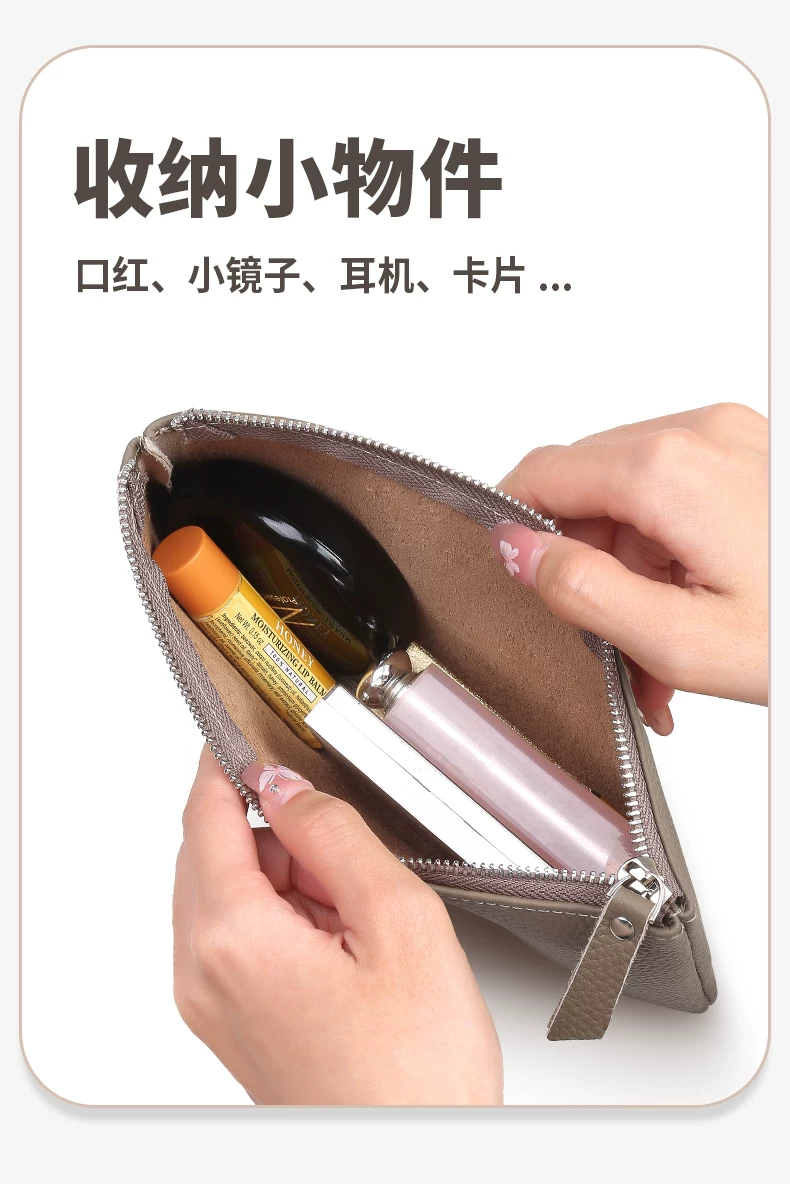 Genuine Leather Wallet for Women, New Large Capacity Coin Purse, Lightweight and Compact, Suitable for Banknotes