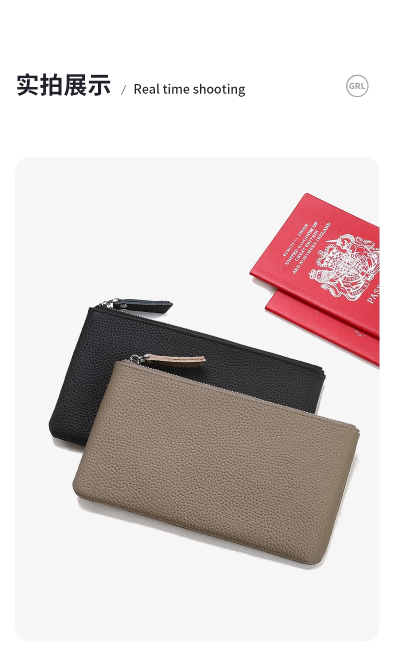 Genuine Leather Wallet for Women, New Large Capacity Coin Purse, Lightweight and Compact, Suitable for Banknotes