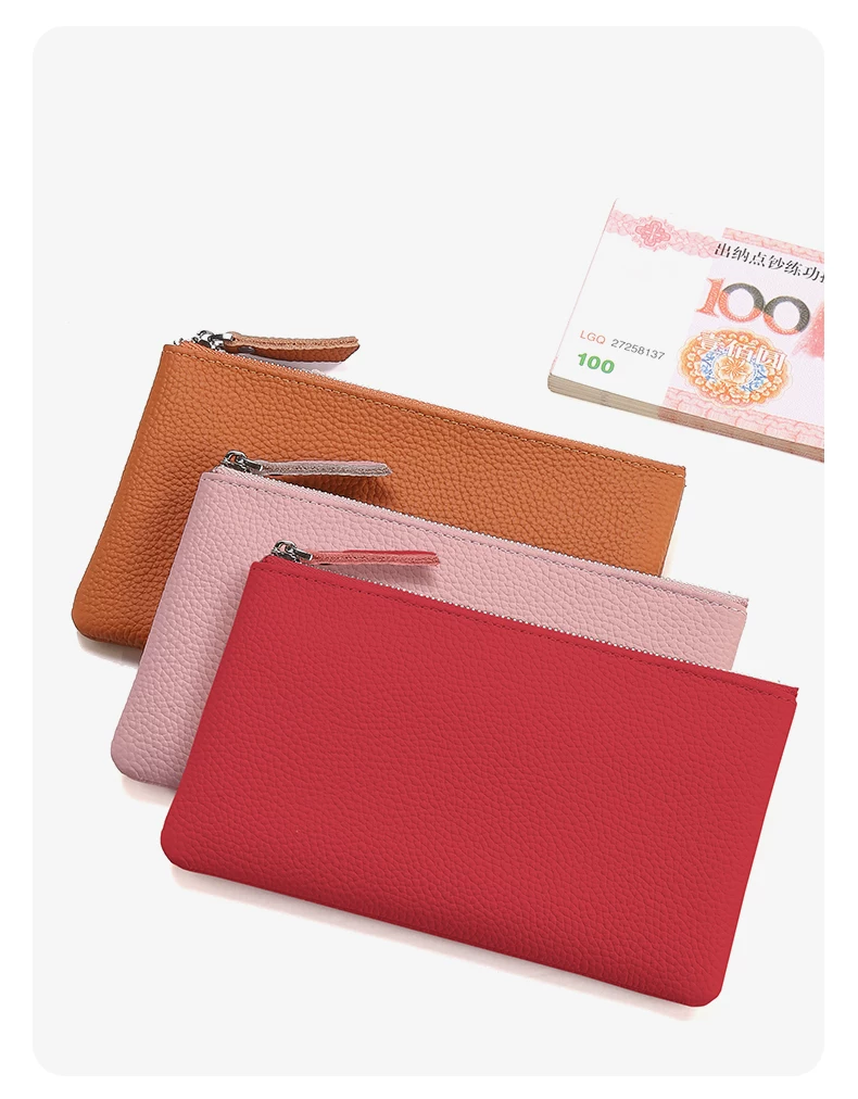 Genuine Leather Wallet for Women, New Large Capacity Coin Purse, Lightweight and Compact, Suitable for Banknotes