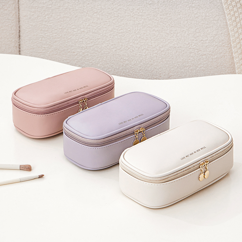 Cosmetic Bag, Portable Makeup Brush Holder, Makeup Case, Mini Cute 5-Piece Toiletry Bag for Travel