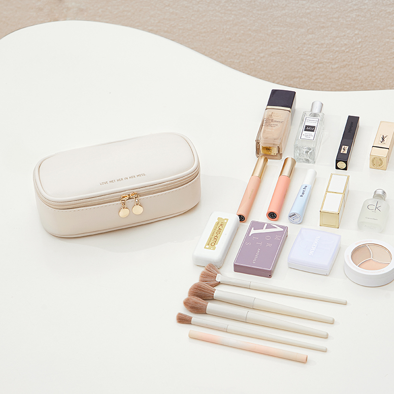 Cosmetic Bag, Portable Makeup Brush Holder, Makeup Case, Mini Cute 5-Piece Toiletry Bag for Travel