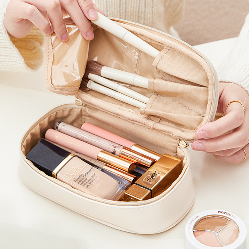 Cosmetic Bag, Portable Makeup Brush Holder, Makeup Case, Mini Cute 5-Piece Toiletry Bag for Travel