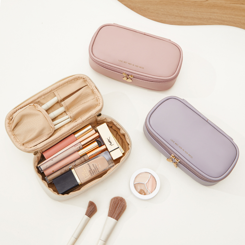 Cosmetic Bag, Portable Makeup Brush Holder, Makeup Case, Mini Cute 5-Piece Toiletry Bag for Travel