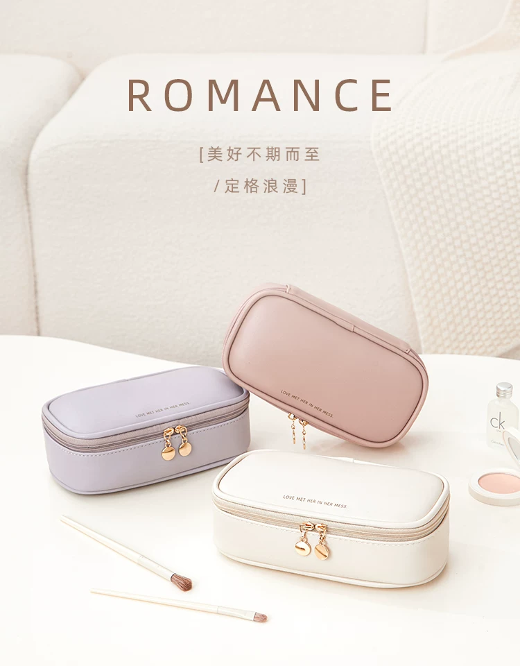 Cosmetic Bag, Portable Makeup Brush Holder, Makeup Case, Mini Cute 5-Piece Toiletry Bag for Travel