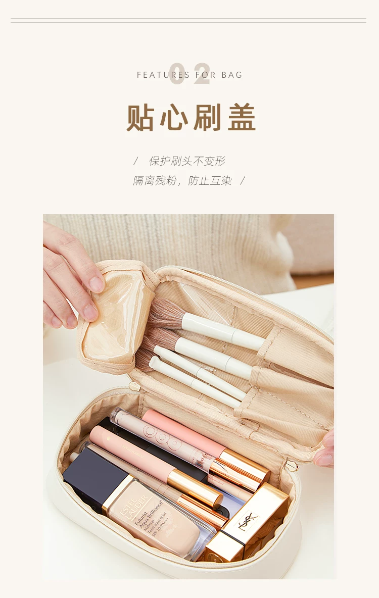 Cosmetic Bag, Portable Makeup Brush Holder, Makeup Case, Mini Cute 5-Piece Toiletry Bag for Travel