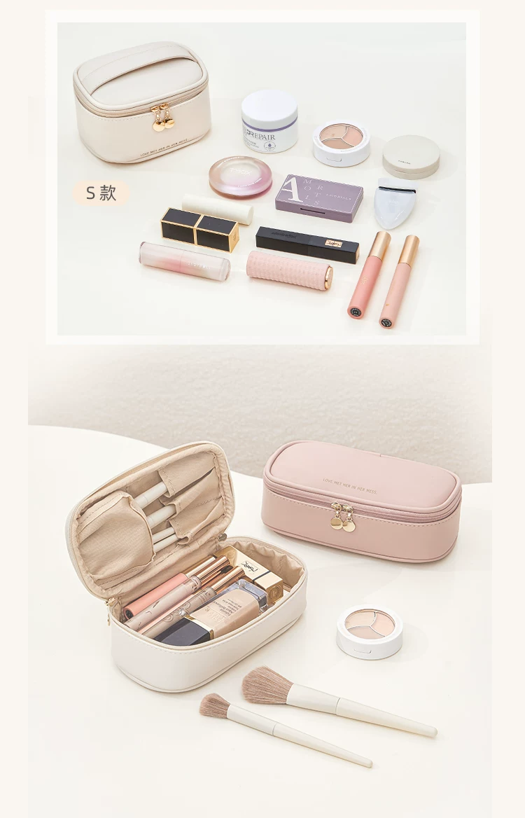 Cosmetic Bag, Portable Makeup Brush Holder, Makeup Case, Mini Cute 5-Piece Toiletry Bag for Travel