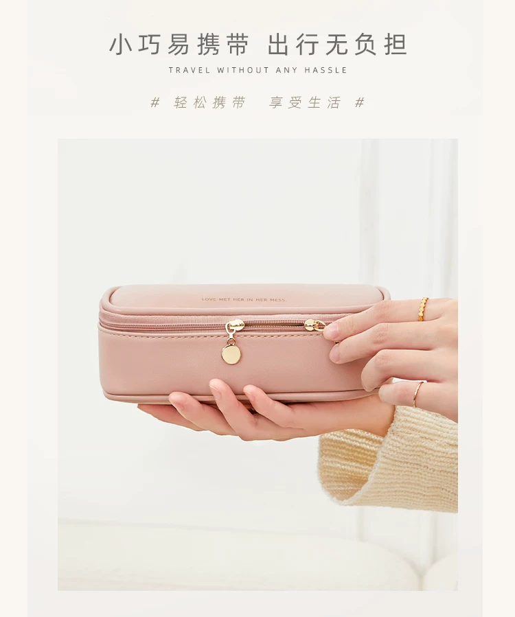 Cosmetic Bag, Portable Makeup Brush Holder, Makeup Case, Mini Cute 5-Piece Toiletry Bag for Travel