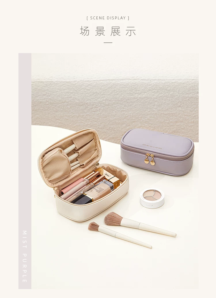 Cosmetic Bag, Portable Makeup Brush Holder, Makeup Case, Mini Cute 5-Piece Toiletry Bag for Travel