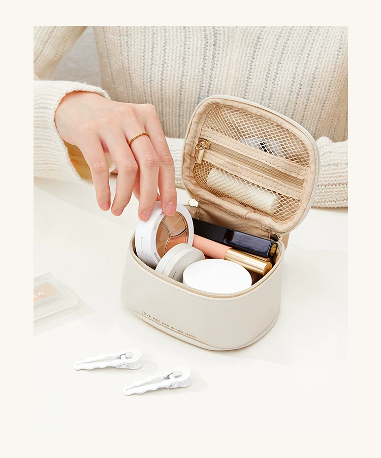 Cosmetic Bag, Portable Makeup Brush Holder, Makeup Case, Mini Cute 5-Piece Toiletry Bag for Travel