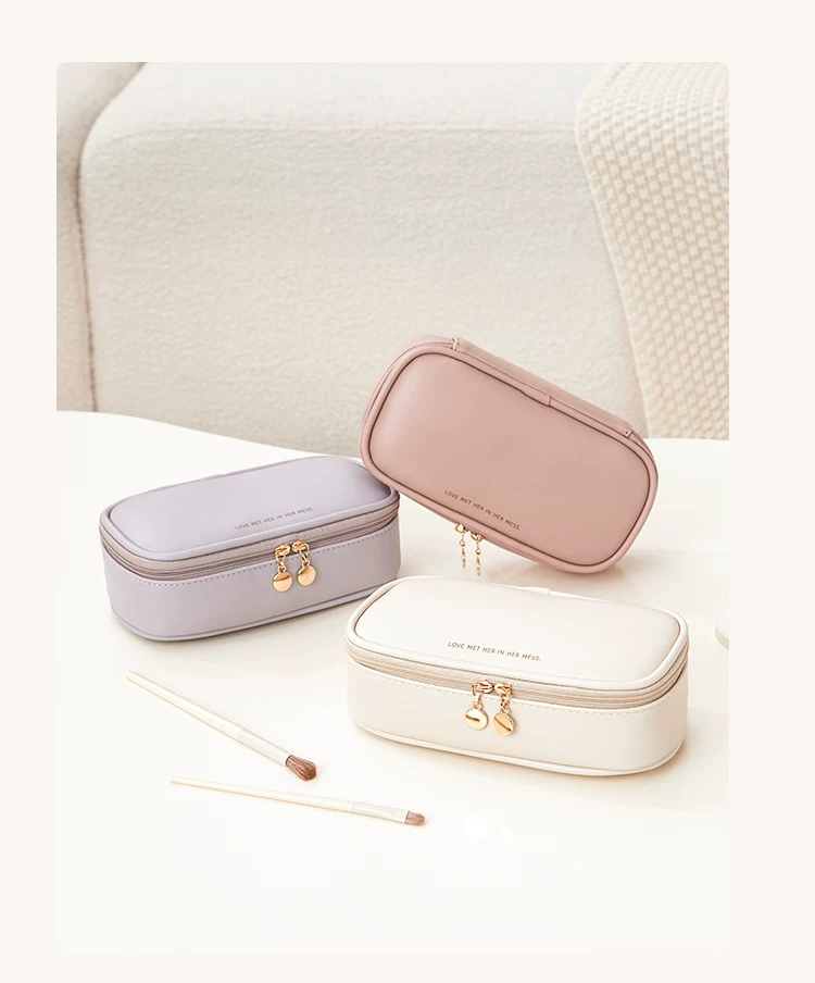 Cosmetic Bag, Portable Makeup Brush Holder, Makeup Case, Mini Cute 5-Piece Toiletry Bag for Travel