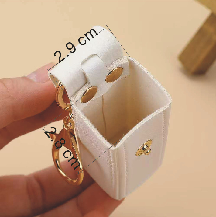 Exquisite pu leather lipstick pouch - portable keychain organizer - available in multiple colors - stylish lipstick case