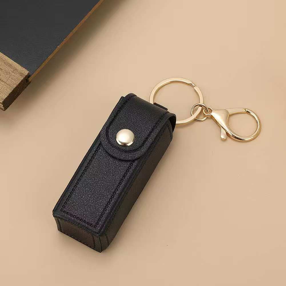 Exquisite pu leather lipstick pouch - portable keychain organizer - available in multiple colors - stylish lipstick case