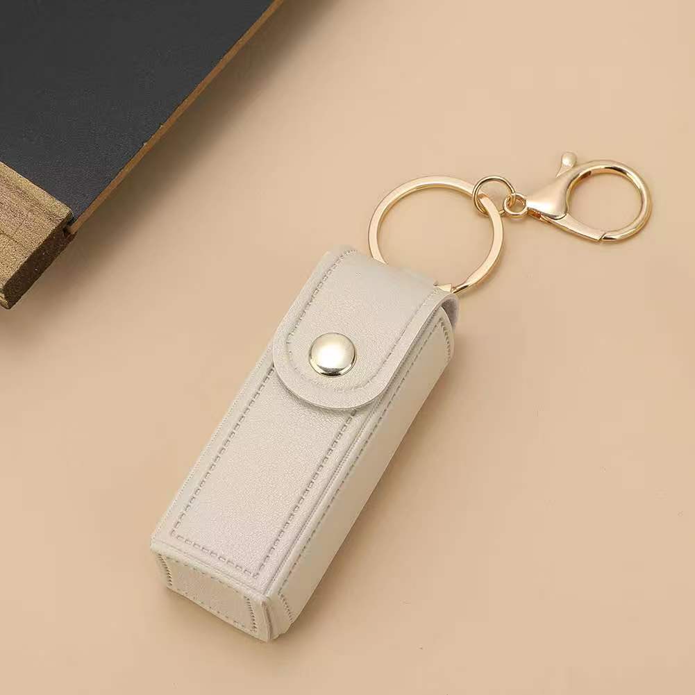 Exquisite pu leather lipstick pouch - portable keychain organizer - available in multiple colors - stylish lipstick case