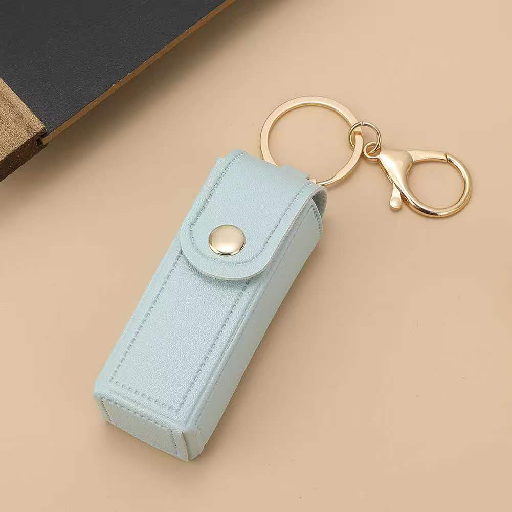 Exquisite pu leather lipstick pouch - portable keychain organizer - available in multiple colors - stylish lipstick case