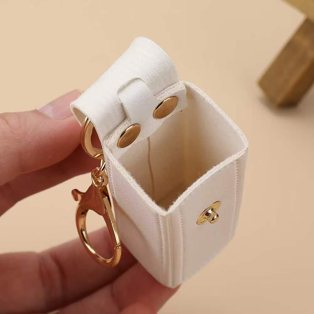 Exquisite pu leather lipstick pouch - portable keychain organizer - available in multiple colors - stylish lipstick case