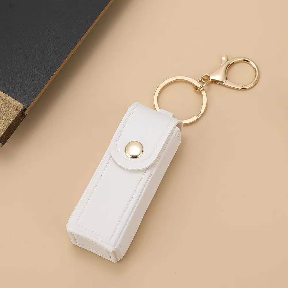 Exquisite pu leather lipstick pouch - portable keychain organizer - available in multiple colors - stylish lipstick case