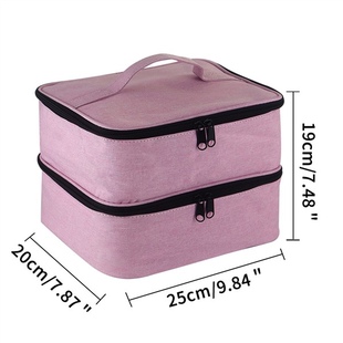 Nail Polish Storage Bag, Cosmetic Storage Bag, Handbag, Double-Layer Storage Box, Organizer, Travel Carrying Case, Makeup Brush