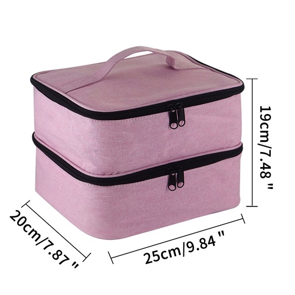 Nail Polish Storage Bag, Cosmetic Storage Bag, Handbag, Double-Layer Storage Box, Organizer, Travel Carrying Case, Makeup Brush