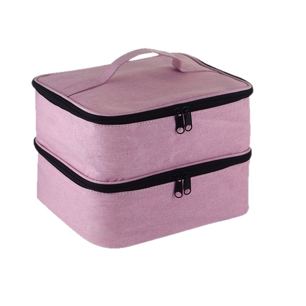 Nail Polish Storage Bag, Cosmetic Storage Bag, Handbag, Double-Layer Storage Box, Organizer, Travel Carrying Case, Makeup Brush