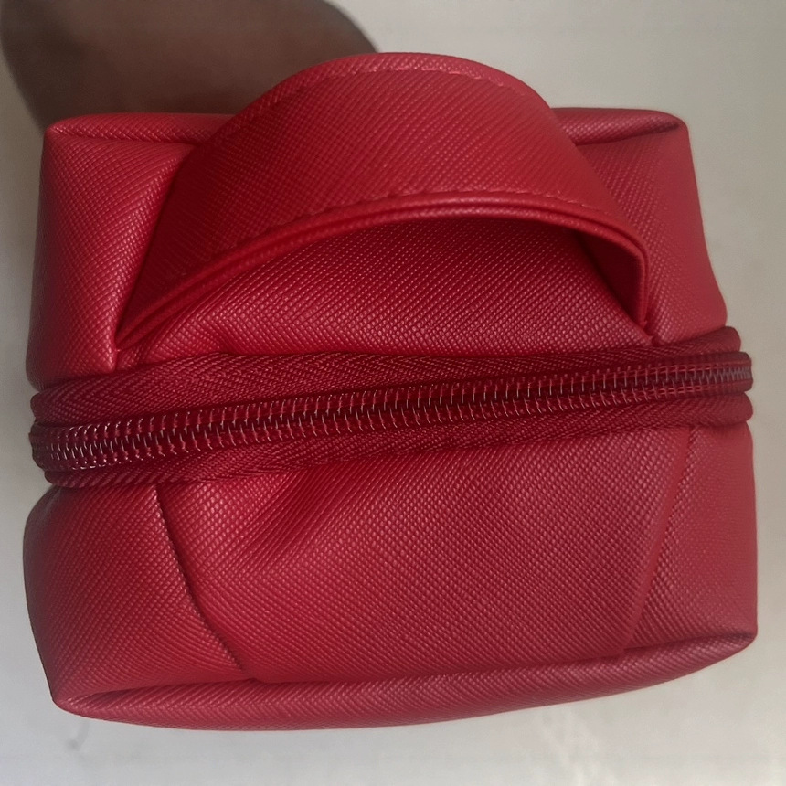 Sk Red Cosmetic Bag Storage Bag/Clutch Bag Beauty Makeup Storage Women's Bag Portable Beauty Box with Plaid Elements