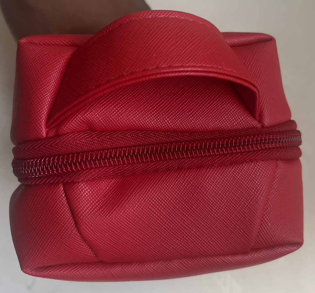 Sk Red Cosmetic Bag Storage Bag/Clutch Bag Beauty Makeup Storage Women's Bag Portable Beauty Box with Plaid Elements