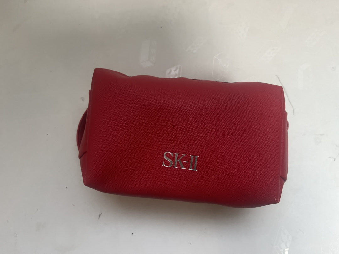 Sk Red Cosmetic Bag Storage Bag/Clutch Bag Beauty Makeup Storage Women's Bag Portable Beauty Box with Plaid Elements