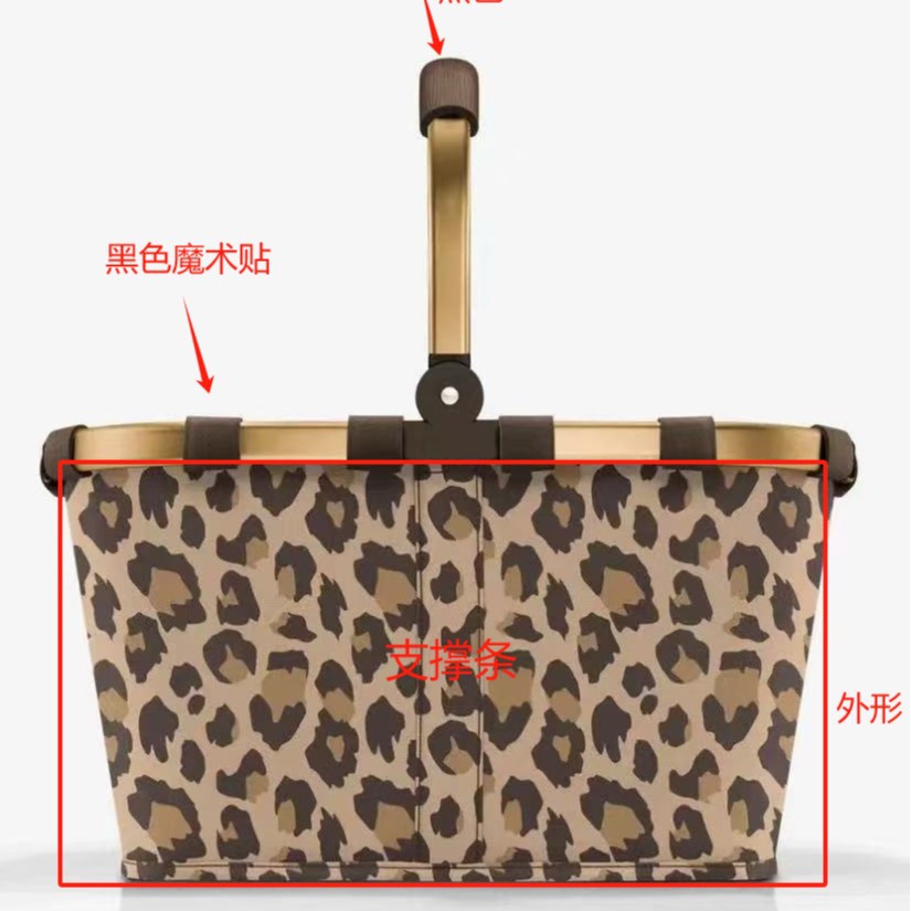 Large Capacity Grey Basket Bag Portable Picnic Bag Outdoor Camping Picnic Portable Belt Durable