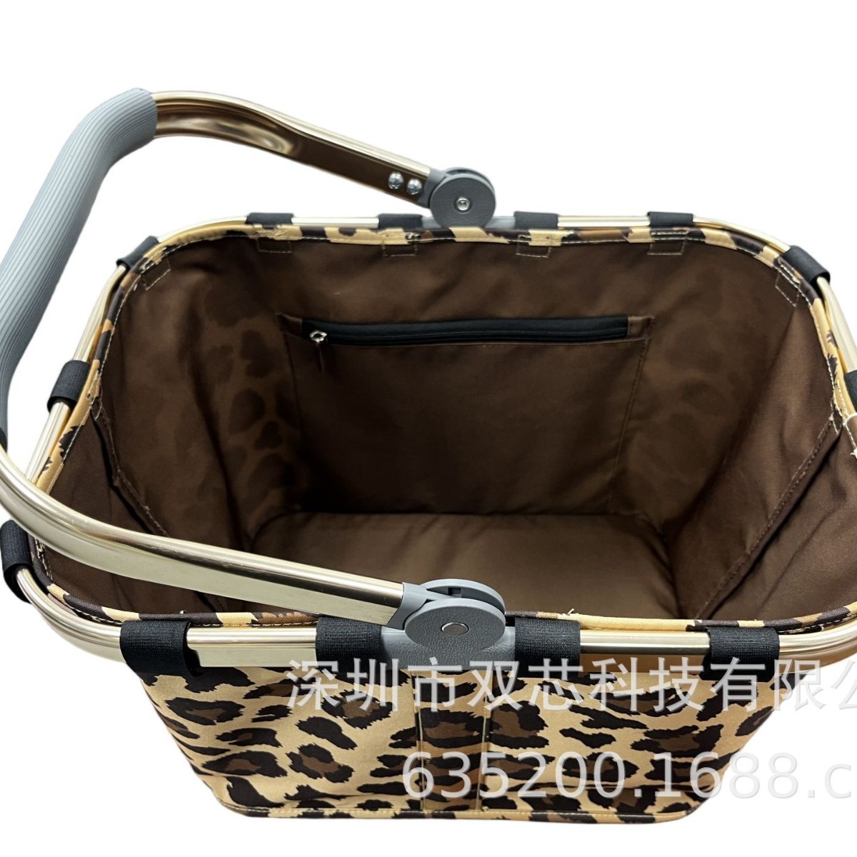 Large Capacity Grey Basket Bag Portable Picnic Bag Outdoor Camping Picnic Portable Belt Durable