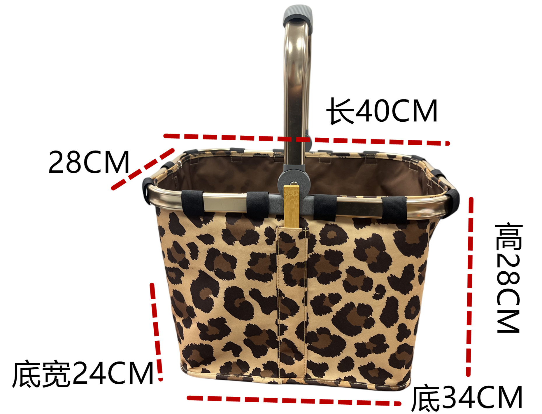Large Capacity Grey Basket Bag Portable Picnic Bag Outdoor Camping Picnic Portable Belt Durable