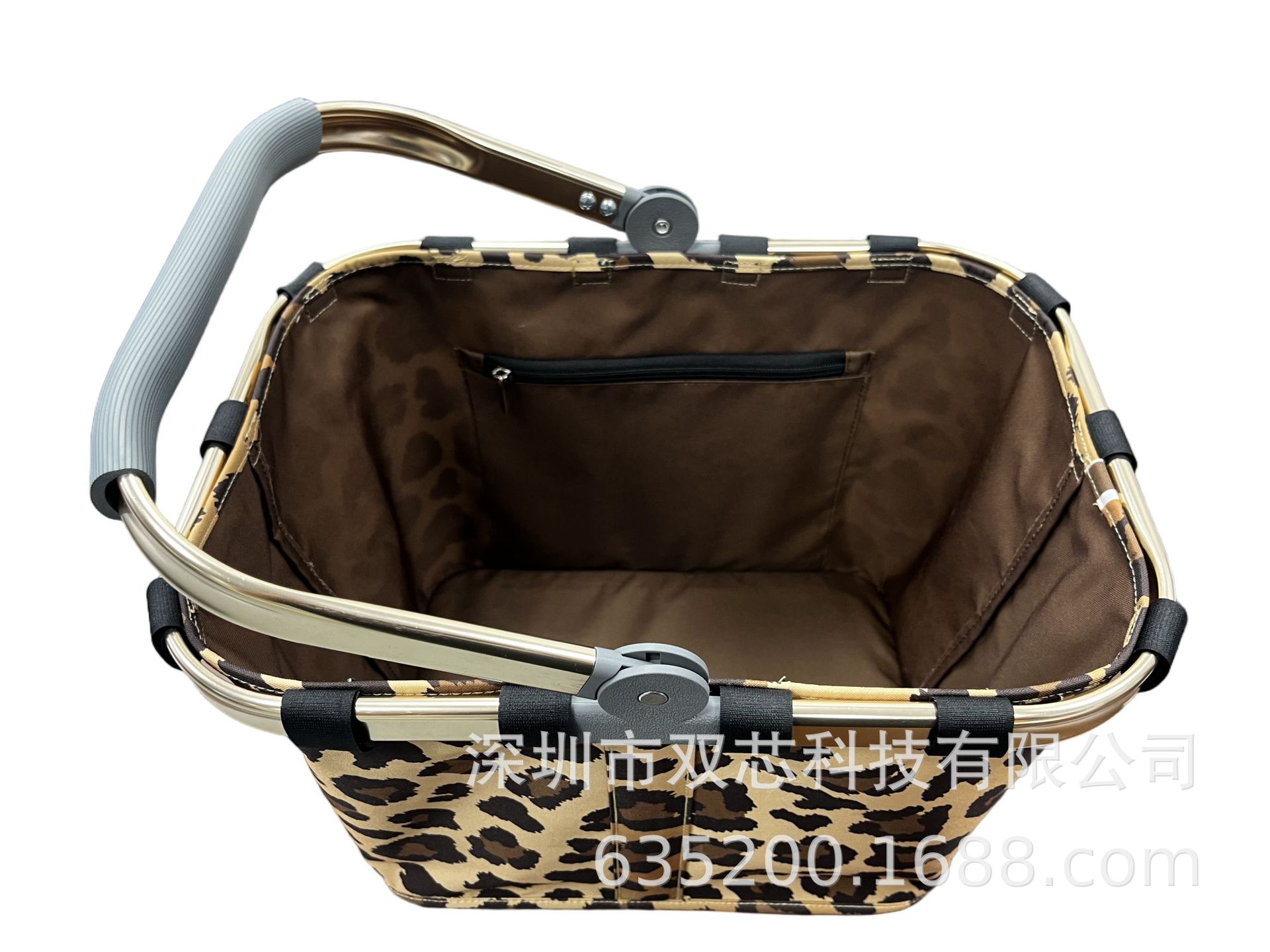 Large Capacity Grey Basket Bag Portable Picnic Bag Outdoor Camping Picnic Portable Belt Durable