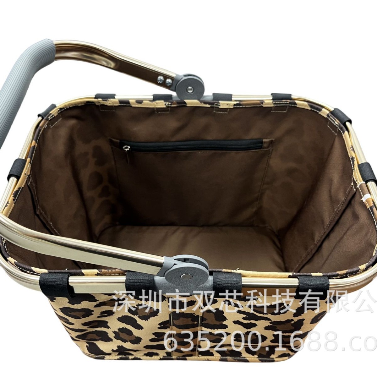 Large Capacity Grey Basket Bag Portable Picnic Bag Outdoor Camping Picnic Portable Belt Durable
