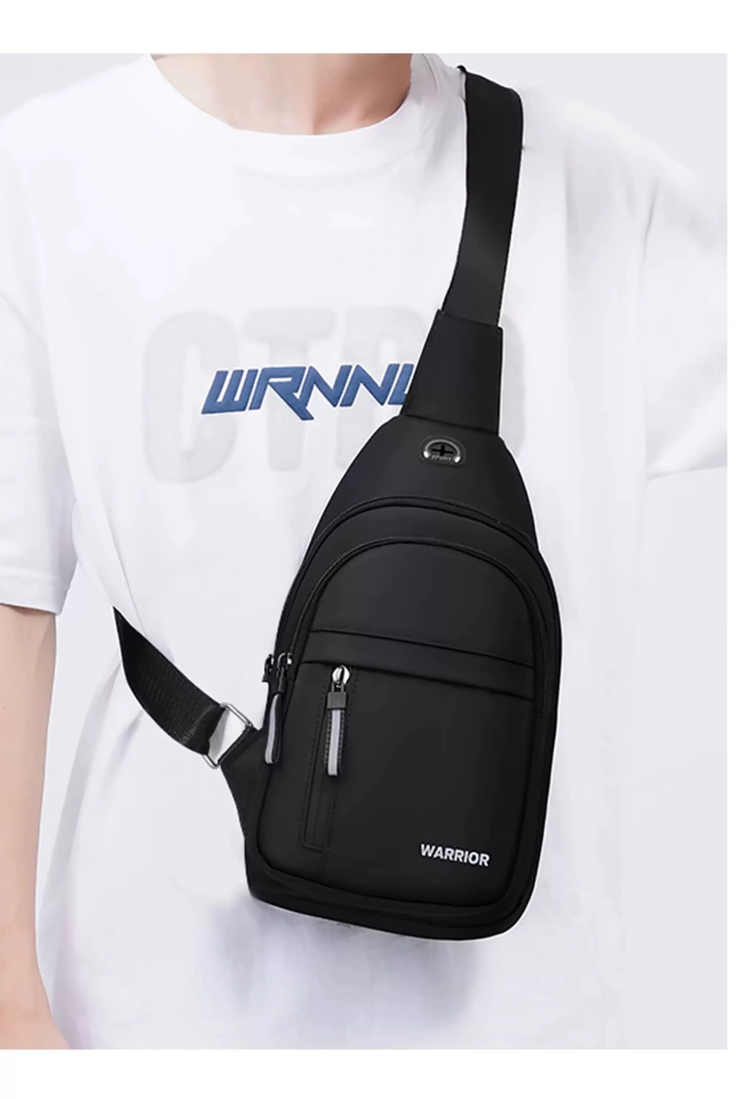 Warrior Crossbody Bag for Men, Single Shoulder Chest Bag, Men's 2025 New Model, Casual Small Backpack, Travel Chest Bag