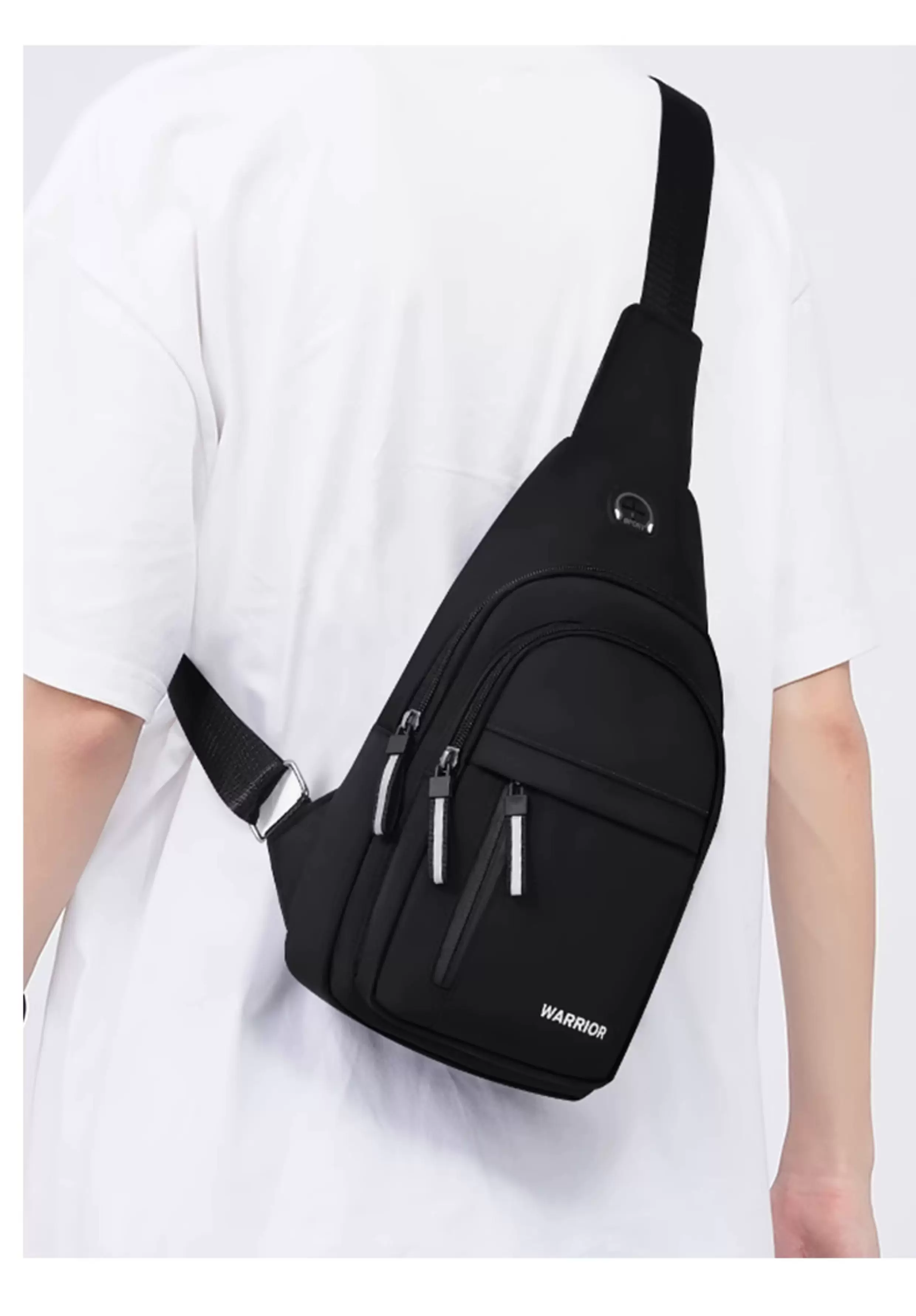 Warrior Crossbody Bag for Men, Single Shoulder Chest Bag, Men's 2025 New Model, Casual Small Backpack, Travel Chest Bag