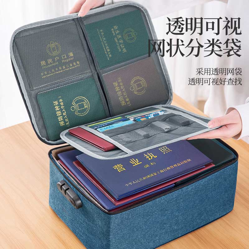Document Storage Family Bag, Household Registration File Organizer, Multifunctional Important Document Card Holder with Lightning Design