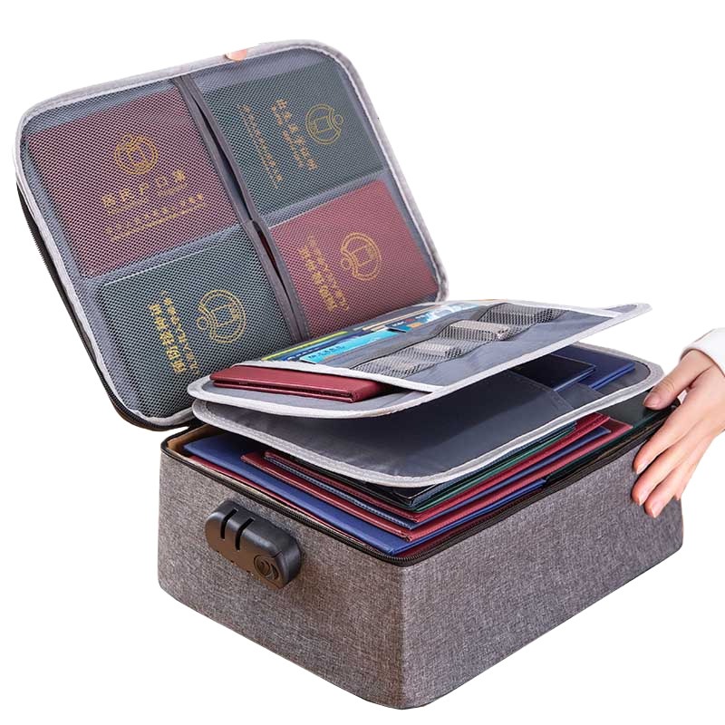 Document Storage Family Bag, Household Registration File Organizer, Multifunctional Important Document Card Holder with Lightning Design