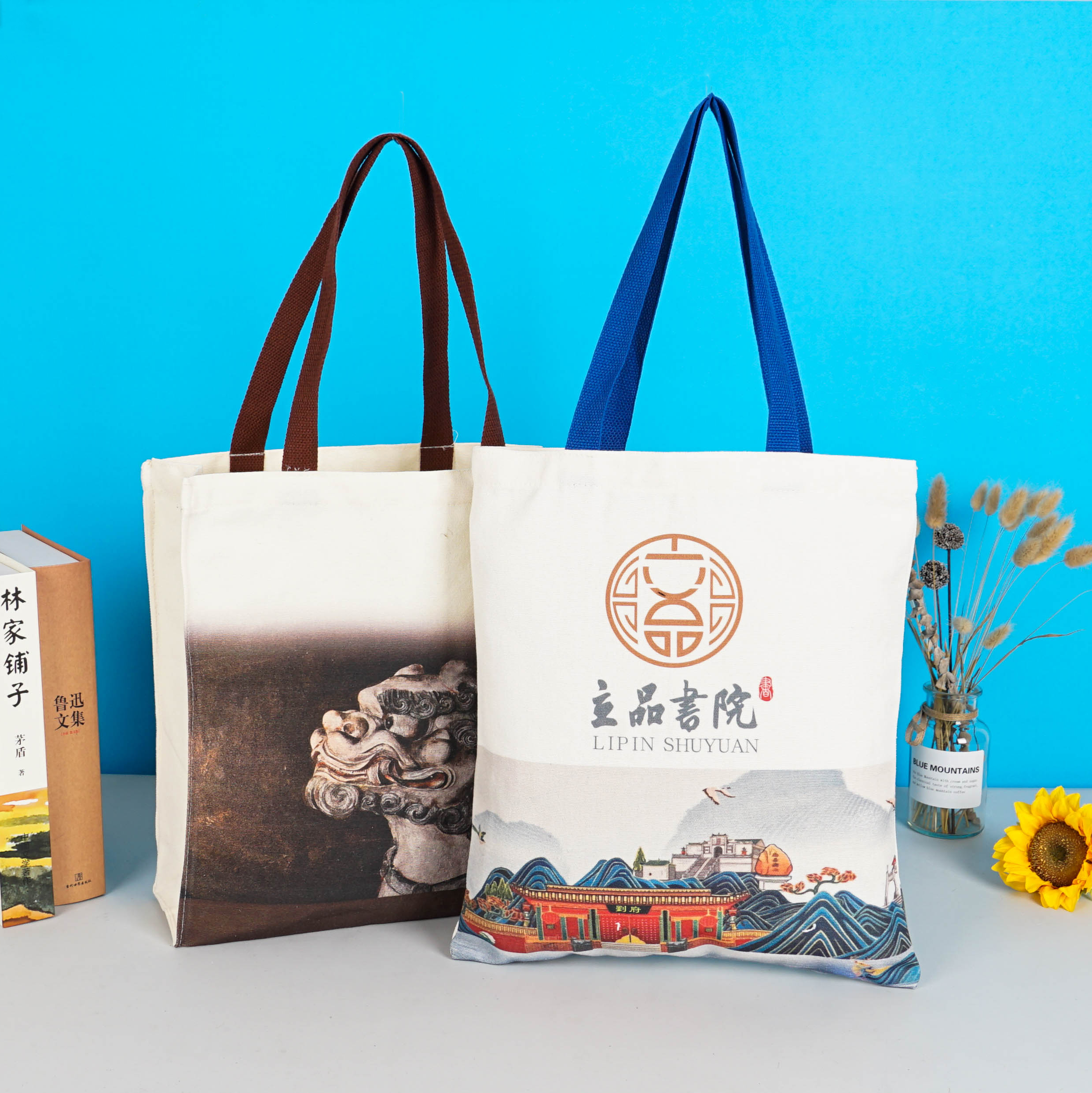 Canvas Bag with Logo Printed, Canvas Bag for Single Shoulder Use, Cotton Bag for Training Classes, Tote Bag Recommended