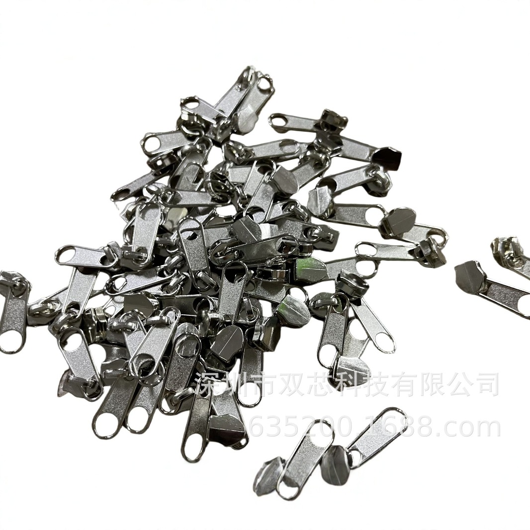 Zipper Manufacturer In-Stock Zipper Pulls Zinc Alloy Spray Paint Nylon #3 #5 Long Plate Head Zipper Head Wholesale Zipper Pullers