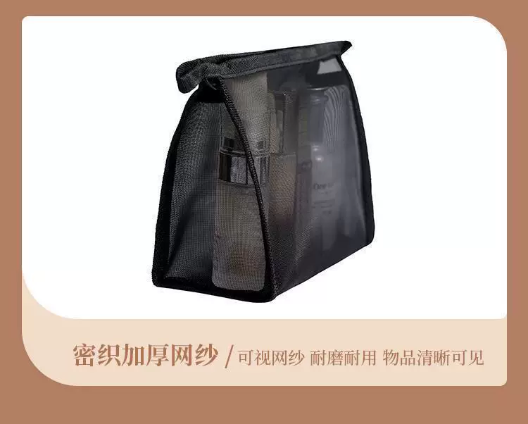 Transparent Mesh Coin Purse, Mini Simple Portable Small Bag, Black Cosmetic Bag, Toiletry Bag, Large Capacity Skincare Storage Bag
