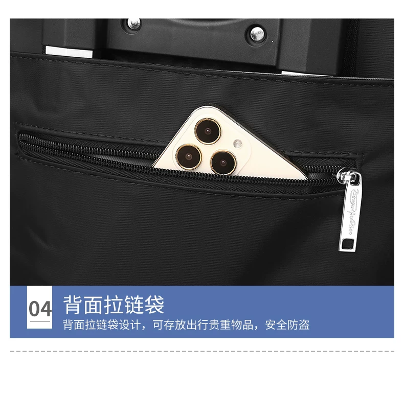 Universal Aircraft Wheel Stacked Trolley Bag Waterproof Fabric Portable Lightweight Travel Bag Trolley Short-Distance Travel Universal