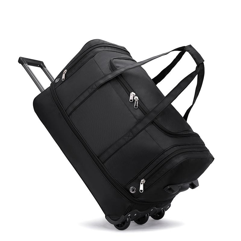 Oxford Trolley Bag with Multiple Layers and Shoe Compartment, Large Capacity Travel Bag, Expandable to Accommodate Quilts, Luggage Bag, Waterproof