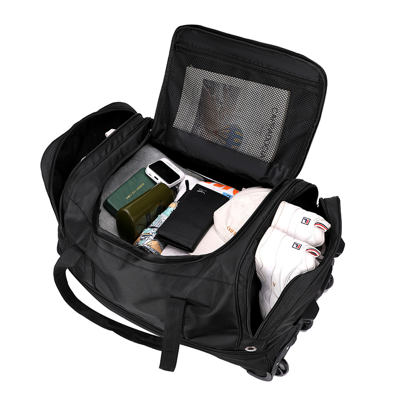 Oxford Trolley Bag with Multiple Layers and Shoe Compartment, Large Capacity Travel Bag, Expandable to Accommodate Quilts, Luggage Bag, Waterproof