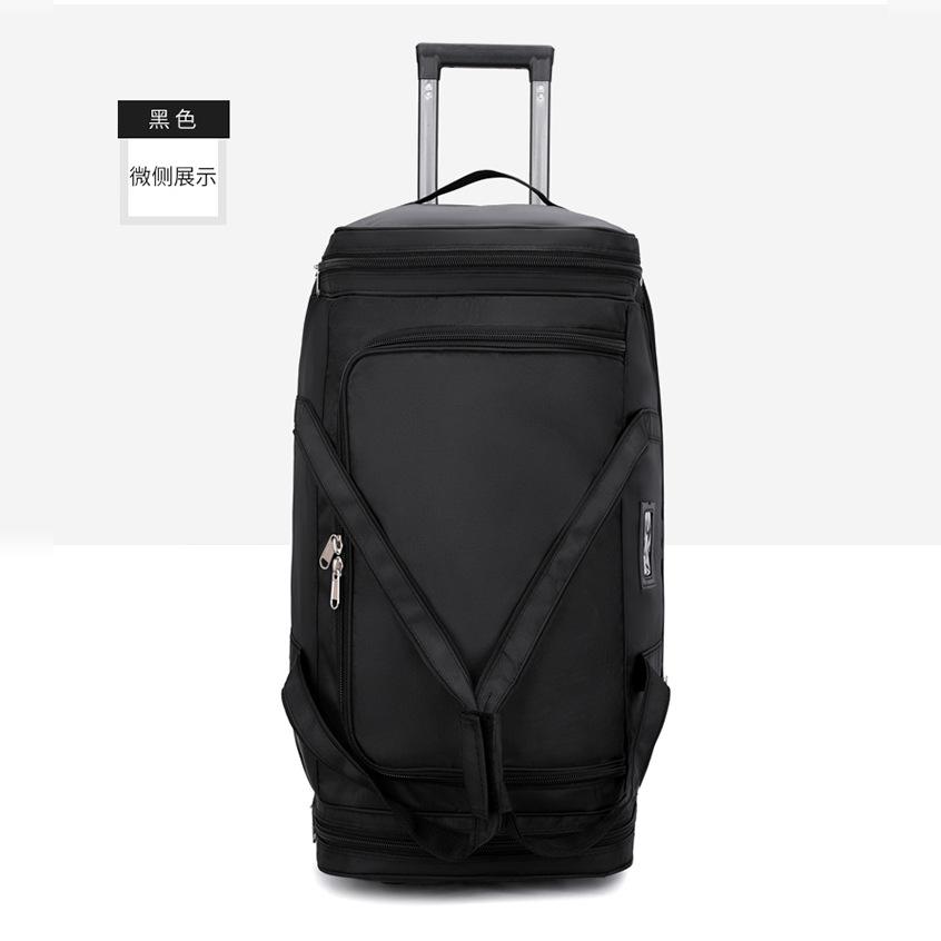 Oxford Trolley Bag with Multiple Layers and Shoe Compartment, Large Capacity Travel Bag, Expandable to Accommodate Quilts, Luggage Bag, Waterproof