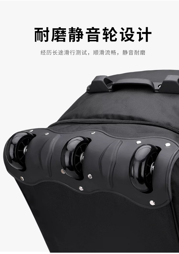 Oxford Trolley Bag with Multiple Layers and Shoe Compartment, Large Capacity Travel Bag, Expandable to Accommodate Quilts, Luggage Bag, Waterproof