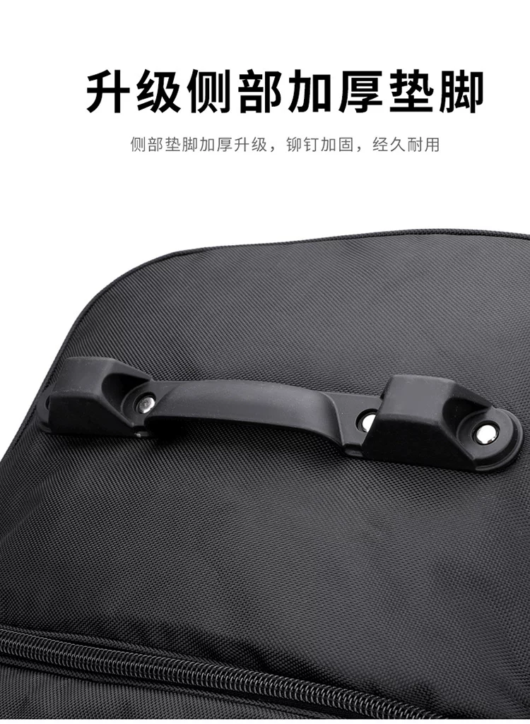 Oxford Trolley Bag with Multiple Layers and Shoe Compartment, Large Capacity Travel Bag, Expandable to Accommodate Quilts, Luggage Bag, Waterproof